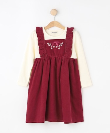 【100-120cm】コーデュロイドッキングワンピース