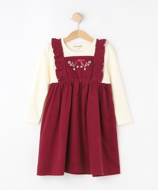 【100-120cm】コーデュロイドッキングワンピース