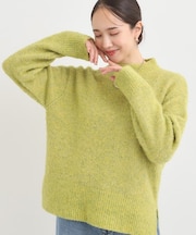 ラメブークレハイネックニット