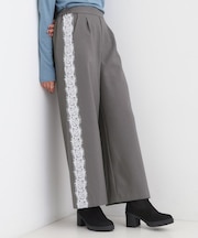サイドレースワイドパンツ