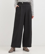 【着丈選べる】ウールフィール裏起毛ワイドパンツ