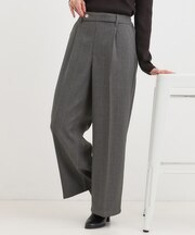 【着丈選べる】ウールフィール裏起毛ワイドパンツ