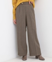 【着丈選べる】ウールフィール裏起毛ワイドパンツ
