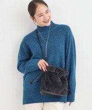 フェイクファー巾着ショルダーバッグ