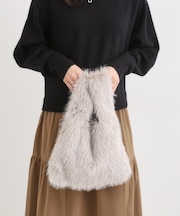 ラメ入りファートートバッグ