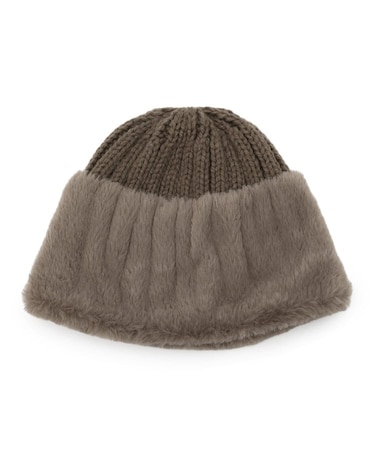 ニット×フェイクファーワッチ