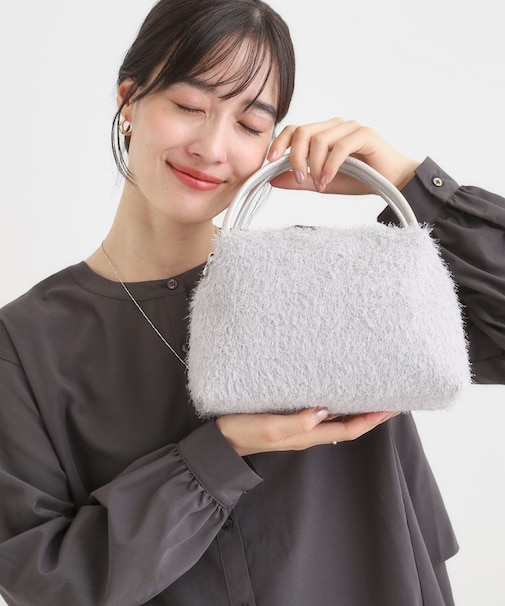 ラメ入り生地ショルダーバッグ