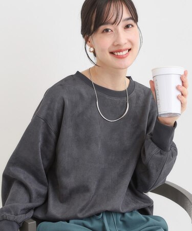 【S-LL】なめらかタッチが癖になる スエード調トップス