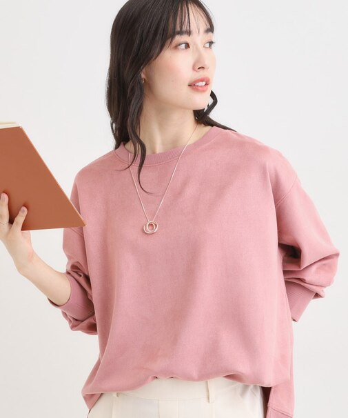 【S-LL】なめらかタッチが癖になる スエード調トップス