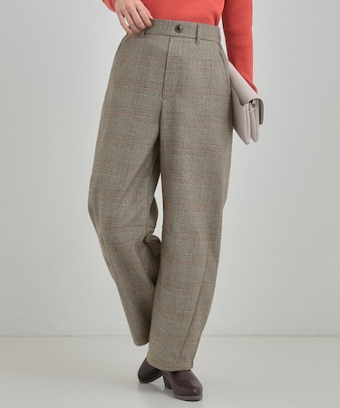 【シューウォーム】チェックカーブパンツ