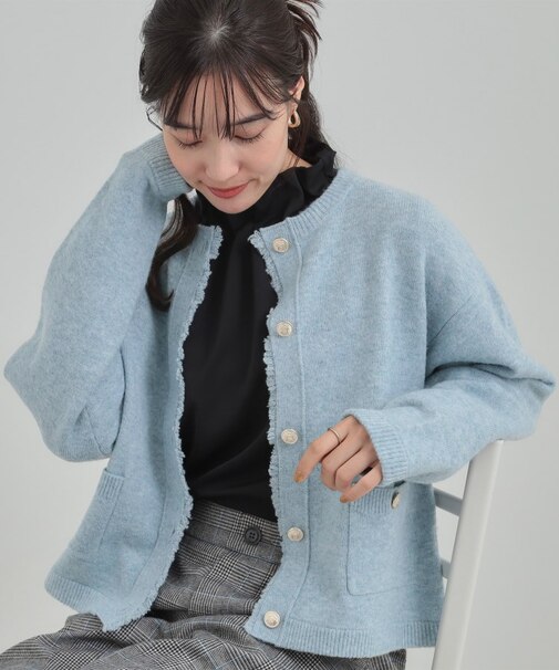 【洗濯機可/S-LL】きちんと感が魅力 ジャケットライクカーディガン