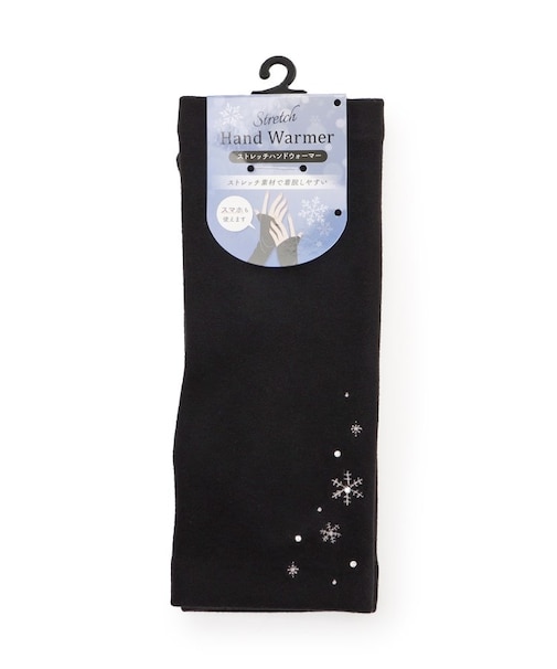 フィンガーレス雪柄刺繍グローブ