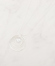 ビッグゆれるダイヤ調パーツスライダーネックレス