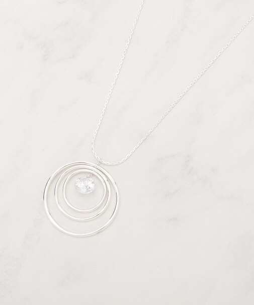 ビッグゆれるダイヤ調パーツスライダーネックレス