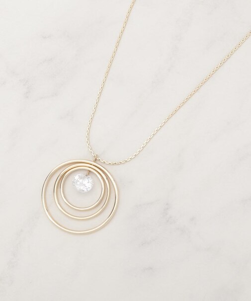 ビッグゆれるダイヤ調パーツスライダーネックレス