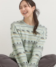 【旭山動物園応援商品】ノルディック柄 モールニット