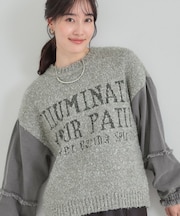 袖デニム切替 ブークレロゴニット