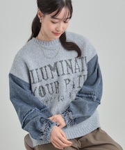 お袖デニム切替 ブークレロゴニット