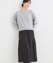 異素材ドッキングワンピース