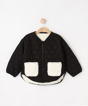 【100-150cm/撥水】キルト×ファーリバーシブルブルゾン