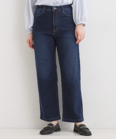 【SHOO WARM】裏微起毛ストレートデニムパンツ