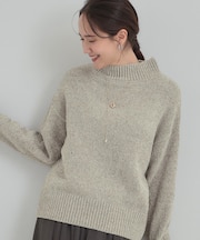 ラメベロアモールモックネックニット