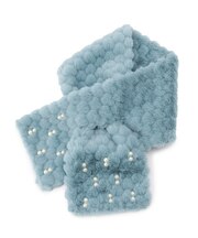 フェイクファーハート型ビジューマフラー