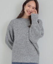 【洗濯機可】キラキラが大人かわいい スパンコールニット