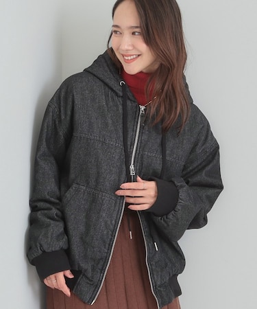 デニム中綿フーディーブルゾン