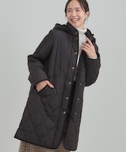 【撥水/フード取り外し可】冬に嬉しいこだわり満載 ひょうたん柄キルトコート