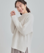 ふわふわが魅力 ハイネックニットプルオーバー