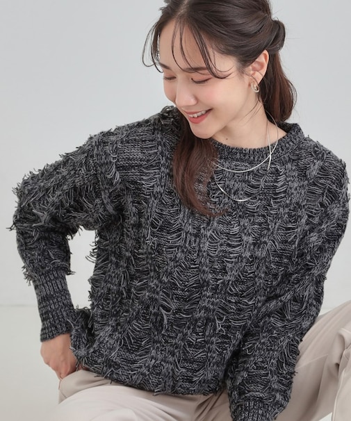 ゆるシルエットがこなれ見え フリンジニット