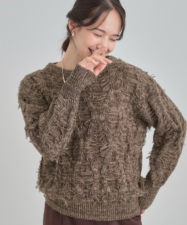 ゆるシルエットがこなれ見え フリンジニット