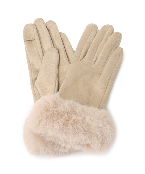 手首フェイクファー五指グローブ