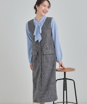 【S-LL】甘すぎない大人のツイード調ジャンスカ