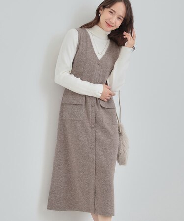 ツイード風Vネックジャンスカ
