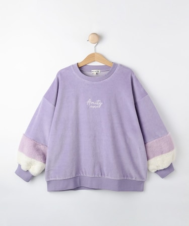 【130-150cm】袖フェイクファープルオーバー