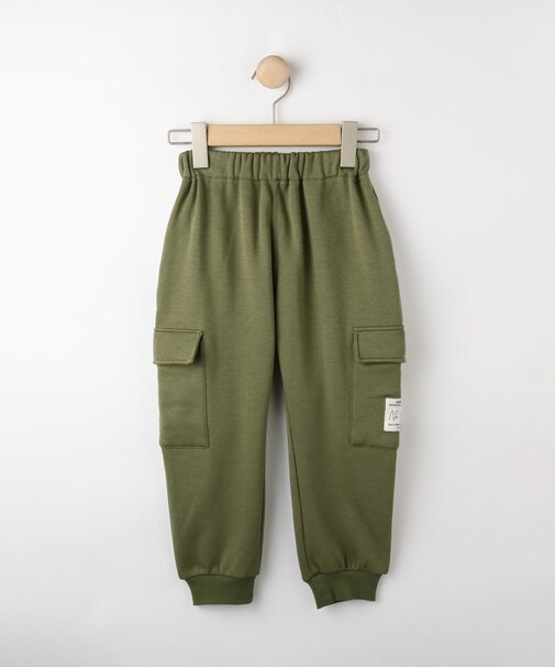 【100-150cm】裏シャギー裾リブカーゴパンツ