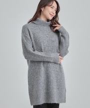 【洗濯機可/S-LL】女性らしい美シルエット ニットチュニックワンピース