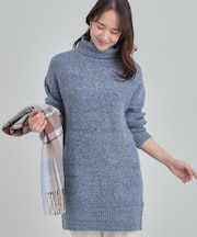 【洗濯機可/S-LL】女性らしい美シルエット ニットチュニックワンピース