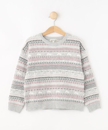 【旭山動物園応援商品】ノルディック柄 モールニット