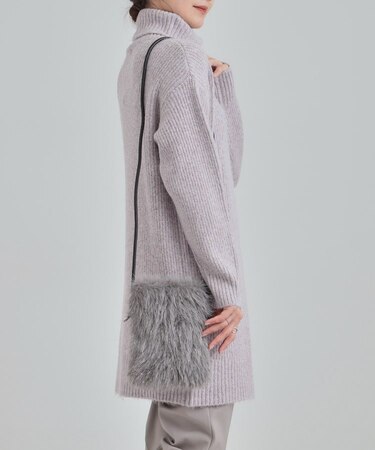 ラメ入りファーミニショルダーバッグ