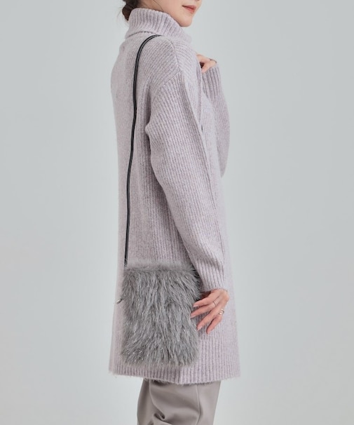 ラメ入りファーミニショルダーバッグ