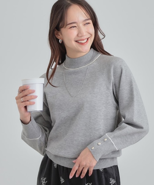 【洗濯機可/吸湿発熱】もちもちでチクチクしにくいハイネックニット