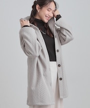 裏側ベロアジャージであったか キルトジャガードコーディガン