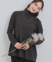 ペプラムリブトップス