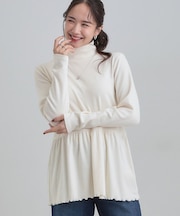 ペプラムリブトップス