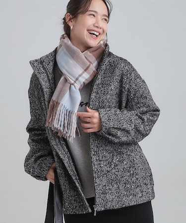 スタンドツイードブルゾン