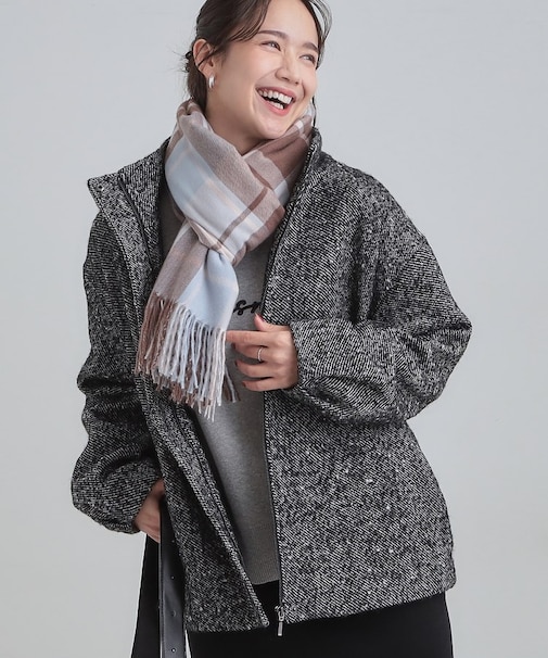 スタンドツイードブルゾン