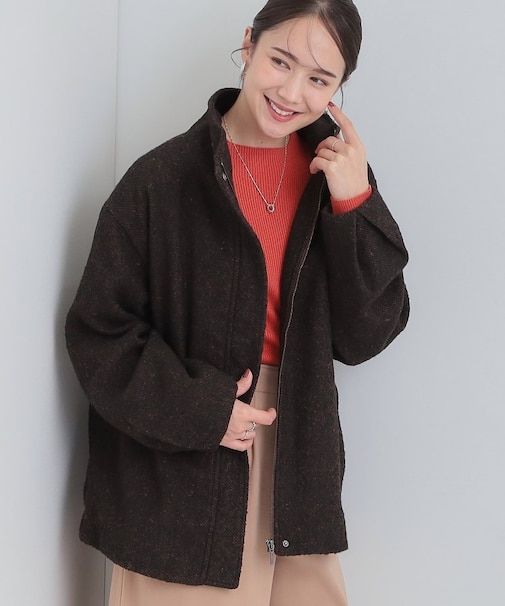 スタンドツイードブルゾン